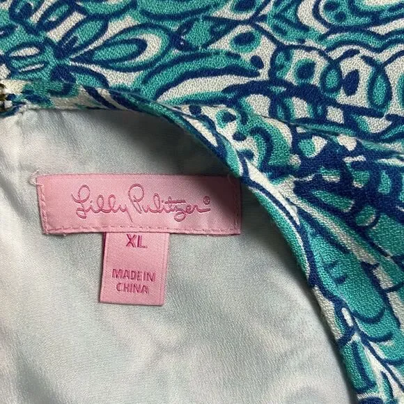 Lilly Pulitzer Women's Resort White Tipsy Tusk Sleeveless Dress l XL extra large - Picture 9 of 9